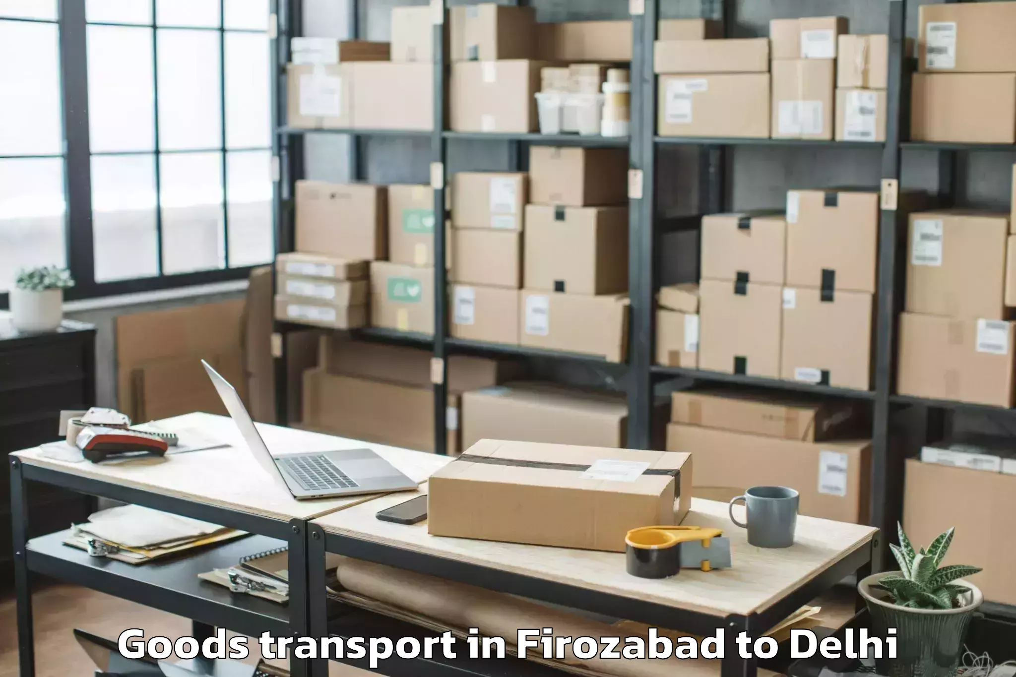 Top Firozabad to Badarpur Goods Transport Available